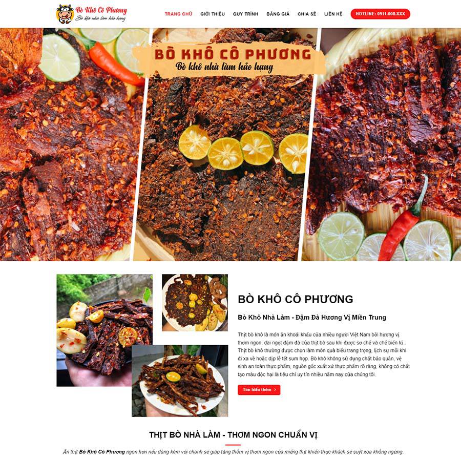 Theme WordPress bán bò khô