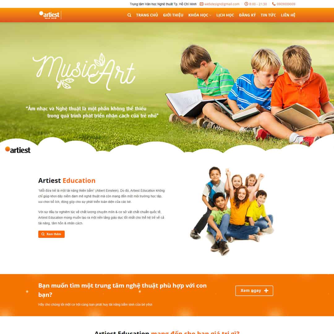 Theme WordPress khóa học nghệ thuật