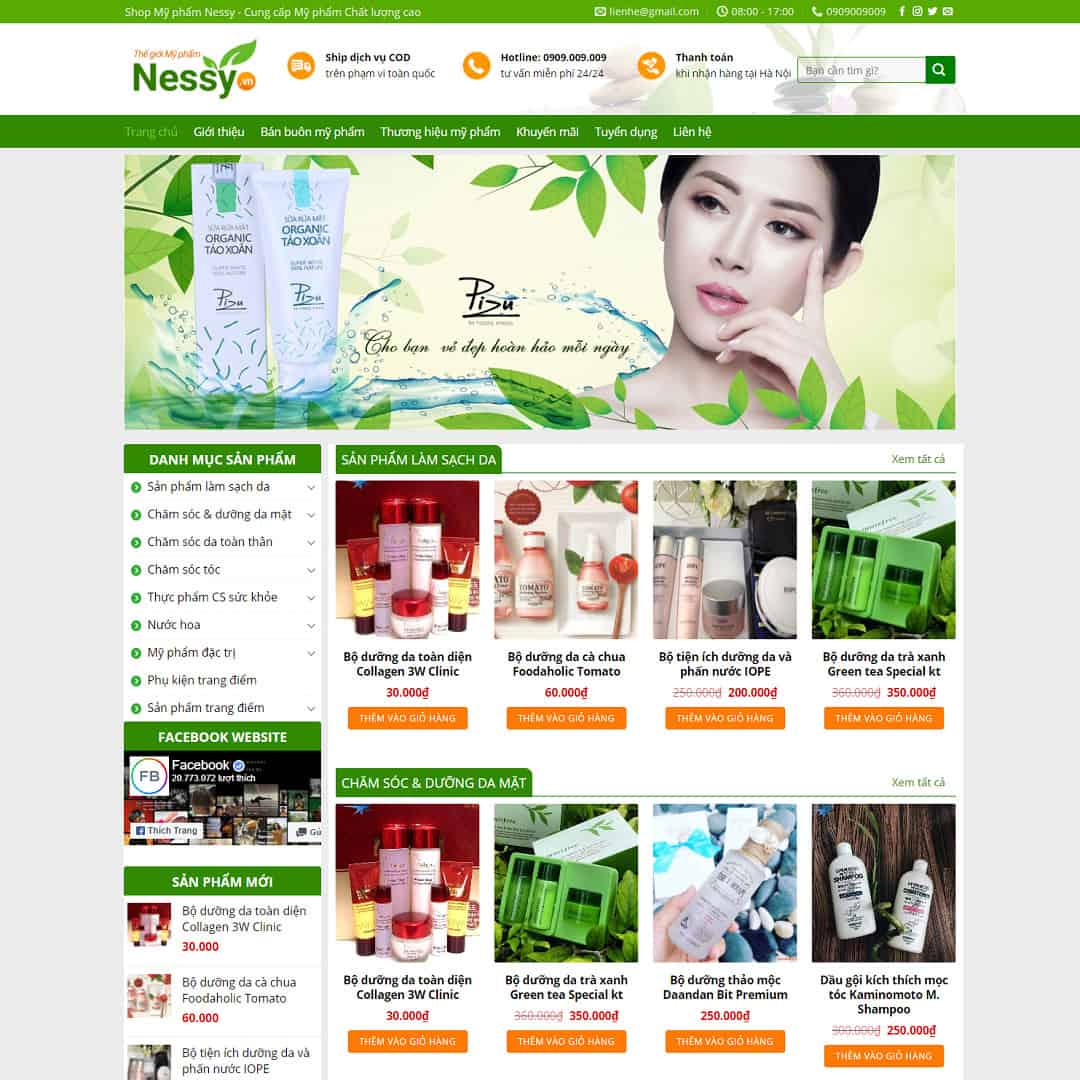 Theme WordPress Shop mỹ phẩm 02
